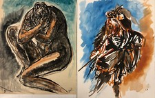  2 vecchi  disegni, su carta