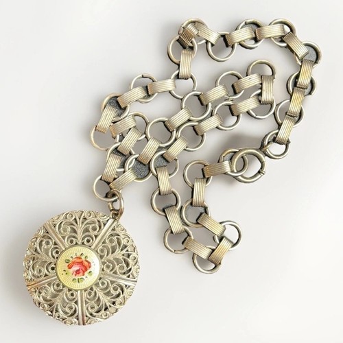 Collana medaglione vinaigrette - collana,