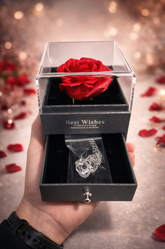 Confezione regalo fiore rosa - regalo,