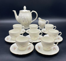 Servizio caffè moka Richard Ginori Orchidea avorio rilievo oro