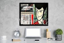 Quadro   Lupin  Pop Art astratto dipinto a mano  4cm Spessore 