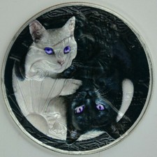 Yin Yang Cats American Silver