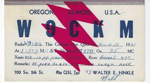 Qsl 1940 oregon - qsl,
