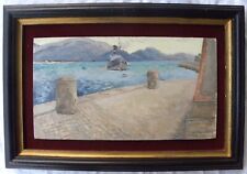 Adolfo TOMMASI (Livorno 1851-Firenze 1933) L’arrivo in porto OLIO cm 20x35