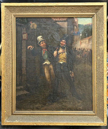 Olio scuola napoletana - olio,