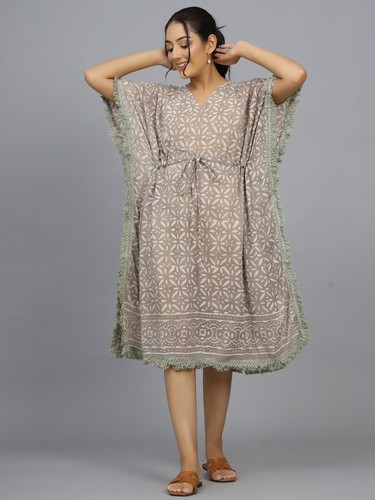 Abito corto kaftan cotone - corto,