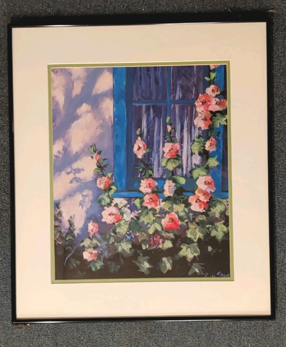 Pittura floreale hollyhock - pittura,