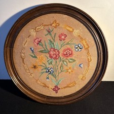 Arazzo ricamo fiori tondo
