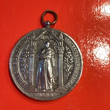 Medaglia devozionale religiosa votiva Sant'Antonio da Padova 1930