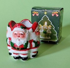 Candela rossa natalizia Contenitore in ceramica - Babbo Natale
