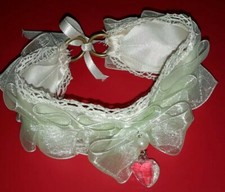 Collana artigianale girocollo pizzo nastri organza cost play accessories 