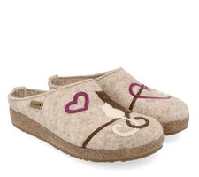 HAFLINGER MICINI BEIGEMELIERT CIABATTE IN PURA LANA VERGINE