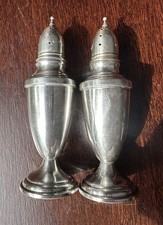 Antico scuotitore sale e pepe vintage in argento sterling 4,5” 12 cm