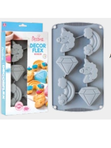 Stampo silicone unicorn mix - in,
