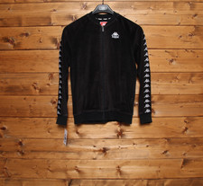 Track Top KAPPA tg. XS Usato (Sa2002) Nero Vintage Felpa Donna