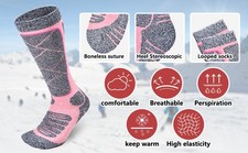 Lymaha 2 Paia Calze da Sci Calzini Invernali Calde al Ginocchio Calzini Sportivi