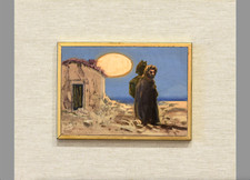 SILVESTRO PISTOLESI: SOLE POSTATOMICO, TAVOLA 10X15 CON AUTENTICA E CORNICE.