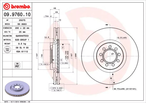 Set freni disco brembo - set,