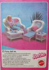 Pubblicità Advertising Italian Ritaglio 1986 MATTEL BARBIE SALOTTO IN VIMINI
