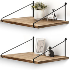 Mensole Da Muro Legno Nere Metallo 42X30 Cm Moderne Rustico Design Cameretta Bag