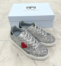 Sneakers stringate Chiara Ferragni glitter argento nuove con scatola taglia: 37 (US 7)