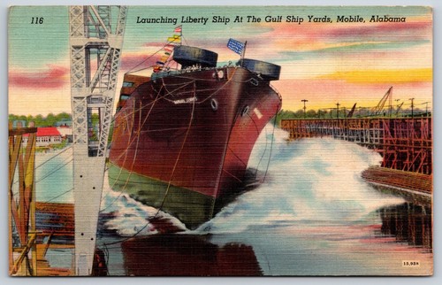 Cartolina lancio nave liberty - lancio,