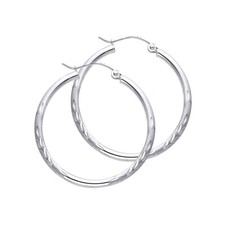 14K White Gold 2mm Diamond Cut