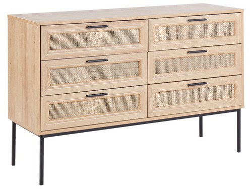 Cassettiera rattan con 6 - in,