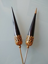 ANTIQUE HAT PIN BAKELITE PAIR 2 pz SPILLONI CAPPELLO ANTICO ART DECO 1920