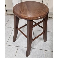 Sgabello noce scuro gambe a