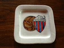 Ceramica Siciliana piatto svuotatasche Nino Parrucca Calcio Catania dipinta mano