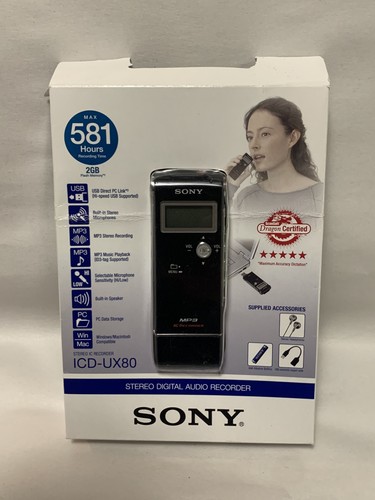 Complete sony mp3 icd - complete, icd-ux80