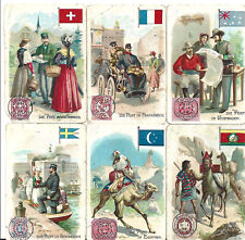 Lot de 10 Chromos Amaro Averna.  La poste dans le monde. 1907