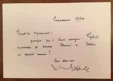 Biglietto autografo di Umberto Nobile