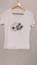 Maglietta t-shirt manica corta da uomo Disney in cotone colore bianco tinta...