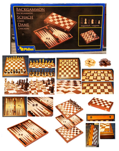 Set giochi legno scacchi - 3, in