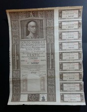 DEBITO PUBBLICO DEL REGNO D'ITALIA PRESTITO REDIMIBILE 5 PER CENTO  AL PORTATORE