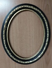 Cornice IN LEGNO MDF OVALE 050MO NERA FILO ORO+TRECCIA largh.3 H.2.7 BATT.1 CM
