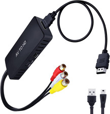 Convertitore RCA a HDMI Con Cavi HDMI, Adattatore CVBS AV to HDMI Full HD 720P/1