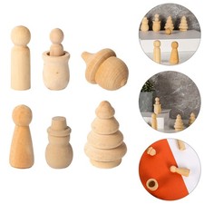  12pcs Blank Blank Bambola in legno incompiuto Ornamenti in legno Durable FAI DA