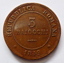 3 Baiocchi 1849  primo Tipo Zecca di Bologna (A