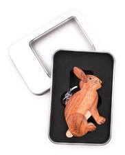 Portachiavi Legno Coniglio Hoppler Klopfer Coniglio Geschenkbox