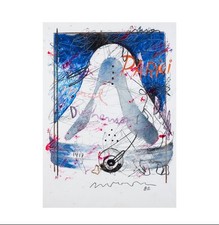 Enrico Manera Tecnica mista su cartoncino del 1982. Cm 70x50