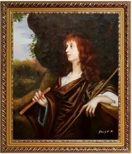 Quadro olio giovane pastore