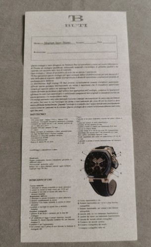 Buti instructions warranty - tb,