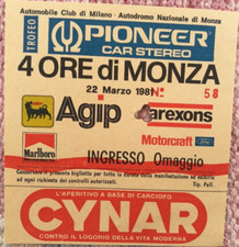 4 ORE DI MONZA 1981 BIGLIETTO