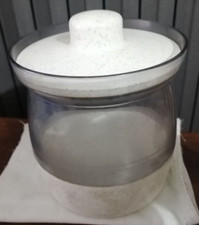 CONTENITORE SALVASPAZIO IN PLASTICA PER ALIMENTI VINTAGE!! 12,5x13 cm