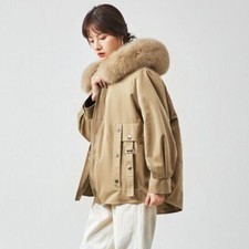 Giacca pelliccia coniglio donna moda Farm Rex sciolta corta invernale foderata pelliccia cappotto