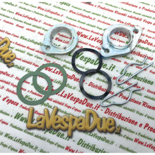 Coppia piastrine pulegge al manubrio comando cambio e gas in alluminio per VESPA