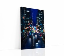 Rainy City Lights Canvas Wall